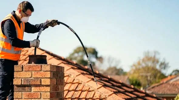 Installing a chimney liner on a Chino Hills roof