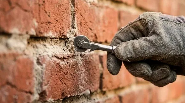 Mortar repointing in Chino